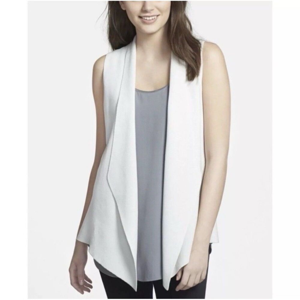 Eileen Fisher Cardigan Knit Open Front Silk Cotton
Oatmeal Beige Sleeveless